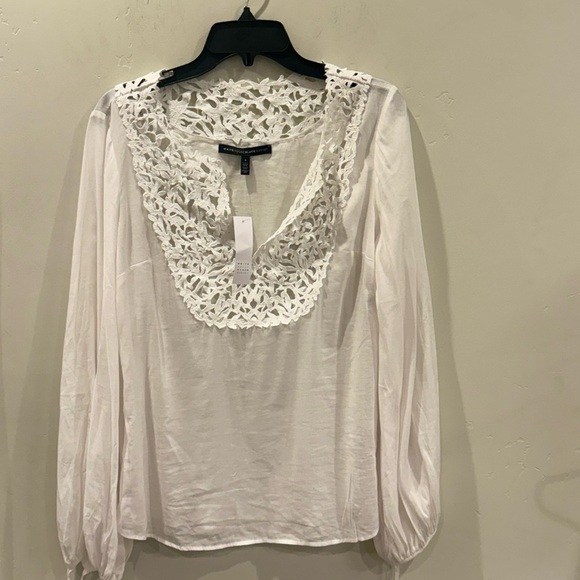 WHBM Laser Cut Cotton Blend Blouse NWT SZ 4 - Picture 5 of 8